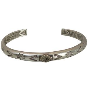 Vintage‎ Sterling Silver and Gold  Navajo Harley Davidson Cuff Bracelet. Small